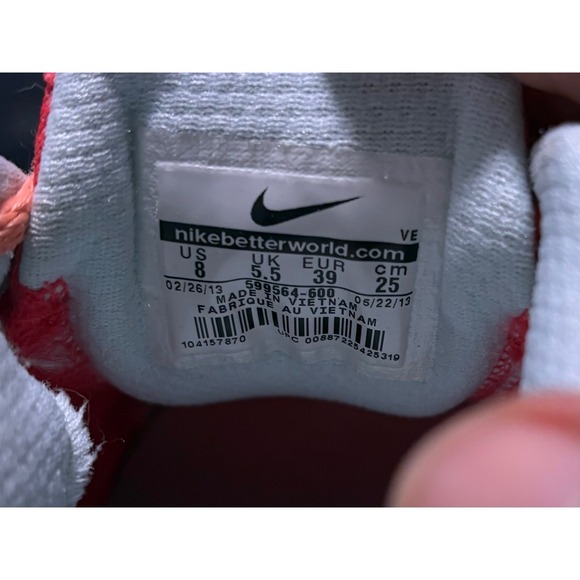 Nike Dual Fusion TR 2 Running Shoes Womens Size 8 Red Sneakers‎ - Picture 6 of 6